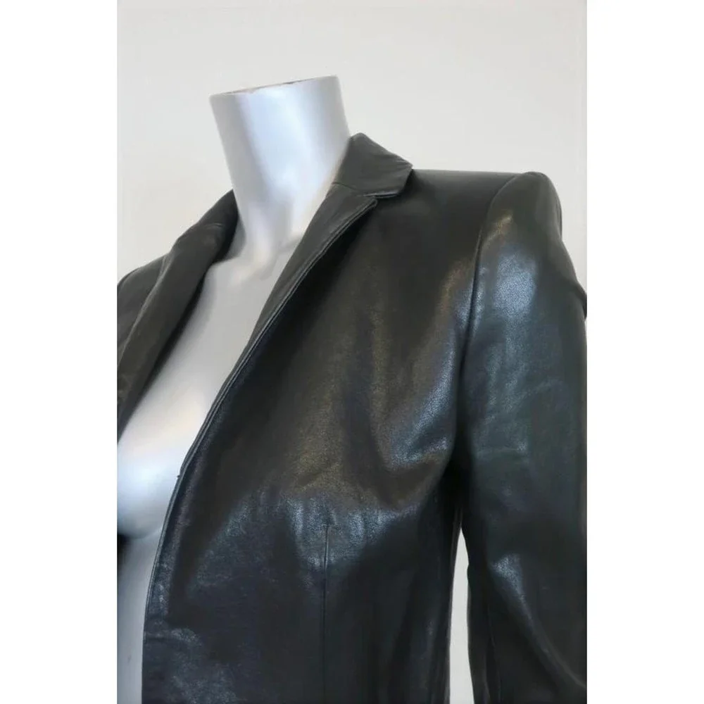 Rachel Zoe Bobby Leather Bolero Jacket Black Size 2 Open Front - Picture 2 of 6